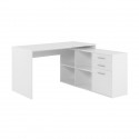 Bureau d'angle London - Panneaux de particules - Décor blanc - 136 x 75 x 139 cm