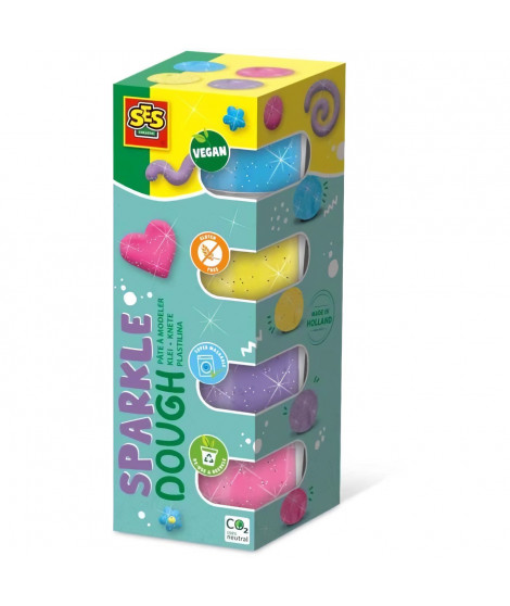 Pâte a modeler Feel good - Scintillant (4x90gr) - SES CREATIVE