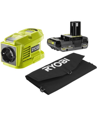 Kit voyage - RYOBI - Panneau Solaire 21 W + Transformateur / chargeur RY18BI150B-0 + 1 batterie lithium+ 18 V 2,0 Ah