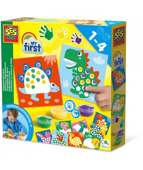 My first - Peinture au doigt - Dinosaures - SES CREATIVE - Peins 10 cartes de dinosaures.