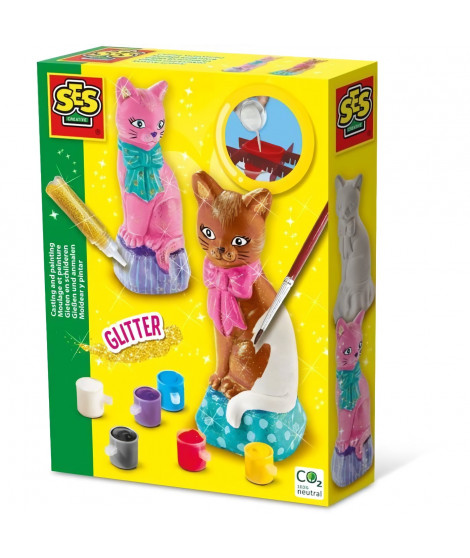 Moulage et peinture - Chat - Loisirs créatifs - SES CREATIVE - Pour réaliser des chats avec 6 couleurs de peinture.