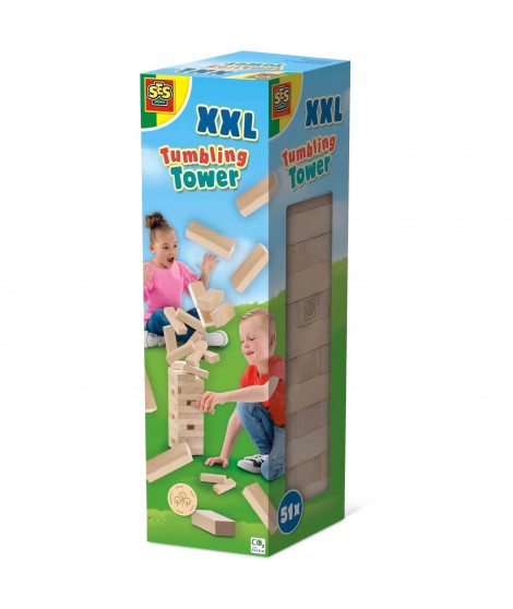Tour Tumbling XXL - Jeu d'adresse - SES CREATIVE - Version XXL pour l'extérieur, passionnant pour les enfants et les adultes.