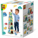 Tour de blocs a empiler avec figurines de dinosaures - Jeu d'adresse - SES CREATIVE - Tour empilable avec 3 figurines de dino…