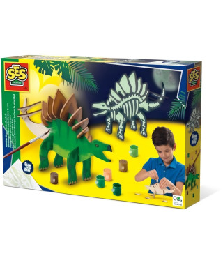 Dinosaure en bois qui brille dans le noir - Kit de bricolage - SES CREATIVE - Fabrique ton propre dinosaure qui brille dans l…