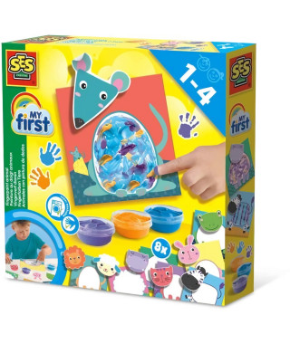 My first - Peinture au doigt - Animaux - SES CREATIVE - Peins 8 cartes d'animaux joyeux.