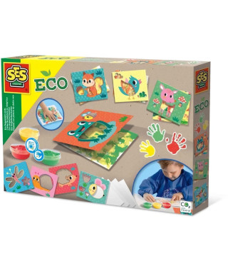 Cartes de peinture au doigt Eco - SES CREATIVE - Exprime-toi avec la peinture au doigt et des feuilles de papier.