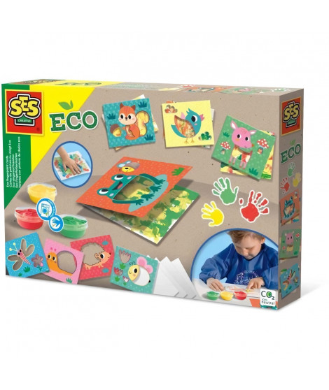 Cartes de peinture au doigt Eco - SES CREATIVE - Exprime-toi avec la peinture au doigt et des feuilles de papier.