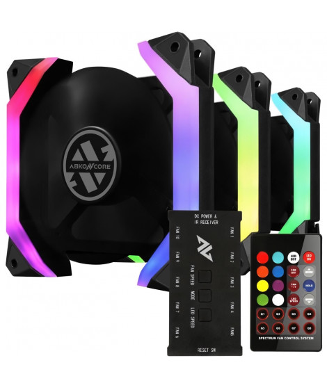 ABKONCORE Spider Spectrum Sync (Pack de 3) - Ventilateur 120mm A-RGB pour boitier