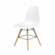 Lot de 6 chaises blanc pieds bois - L 47 x P 52 x H 83 cm - OLAF