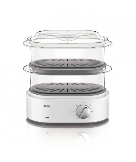 Cuiseur vapeur BRAUN Identity Collection FS5100WH - Blanc - 850W - 3.1L - Turbo vapeur - Cuiseur a oeufs