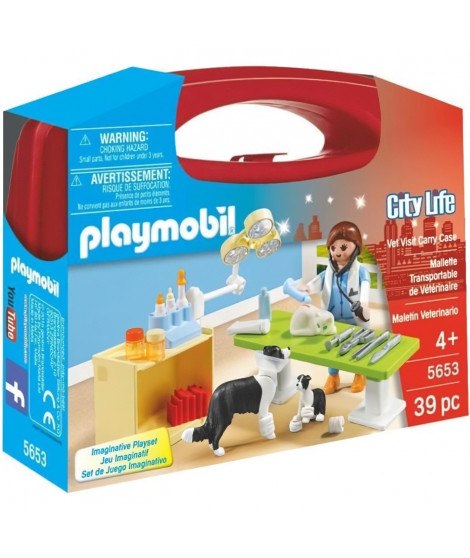 PLAYMOBIL 5653 Valisette Vétérinaire - City Life - Jeu de rôle créatif - Des 4 ans