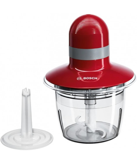 Hachoir BOSCH MMR08R2 - Rouge/Gris - 400W - Capacité 0,8L - Couteau inox - Batteur a blancs
