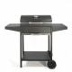 Barbecue a charbon avec desserte - LIVOO - DOC250 - Thermometre intégré - 119 x 50 x 101 cm - Structure en acier peint - Noir