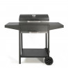 Barbecue a charbon avec desserte - LIVOO - DOC250 - Thermometre intégré - 119 x 50 x 101 cm - Structure en acier peint - Noir