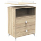 Chambre bébé duo MONTANA - Lit 120x60 + Commode a langer 2 tiroirs décor chene doré - SAUTHON