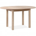 Table a manger extensible ronde COBURG - Décor chene sonoma - L100-140 x H76 x P100 cm - Allonge incluse dans l'emballage