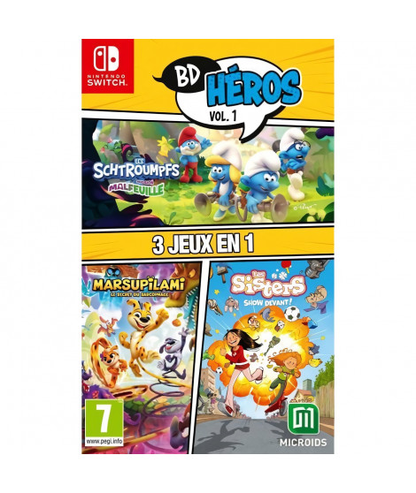 Pack Bd Heros Vol.1 : Les Schtroumpfs Mission Malfeuille Sisters 1 Marsupilami - Jeu Nintendo Switch