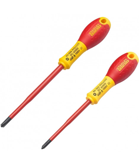 Jeu de 2 Tournevis - STANLEY FATMAX - FMHT0-62648 - Borniers Isolés 1000V - PH1X100 + PH2X125