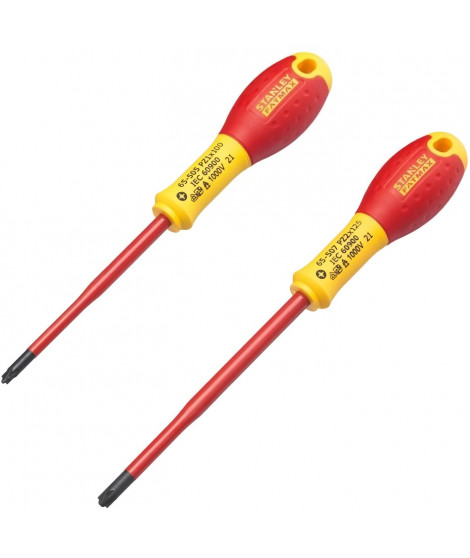 Jeu de 2 Tournevis - STANLEY FATMAX - FMHT0-62649 - Borniers Isolés 1000V - PZ1X100 + PZ2X125