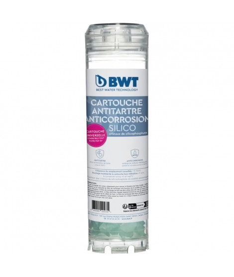 Cartouche - BWT - antitartre anti-corrosion - Silicophosphate, remplacement recommandé tous les 12 mois
