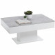 Table basse bicolore avec plateau coulissant - Décor gris béton LA et blanc brillant - L100 x H46,1 x P65 cm - Fabriqué en Al…