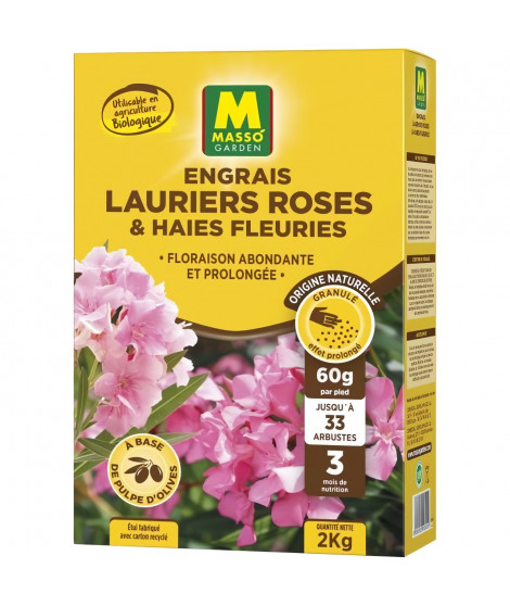 Engrais - MASSO GARDEN - 235011 - Lauriers Roses et Haies Fleuries - 2 kg