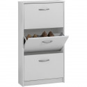 Meuble a chaussures  - Décor blanc - 3 Abattants - 6 paires - L58,5 x H104,5 x P17 cm - Fabriqué en Allemagne