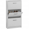 Meuble a chaussures  - Décor blanc - 3 Abattants - 6 paires - L58,5 x H104,5 x P17 cm - Fabriqué en Allemagne