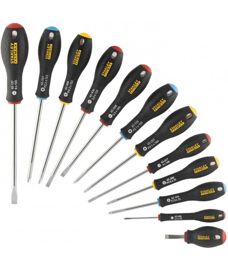 Jeu de 12 Tournevis - STANLEY FATMAX - FMHT65426-0 - Electricien + Mecanicien + Phillips + Pozidriv