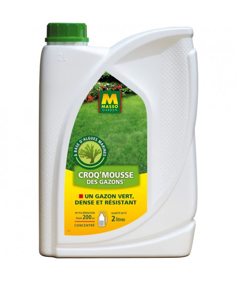 Engrais - MASSO GARDEN - 242316 - Croq'Mousse des gazons - 2 L