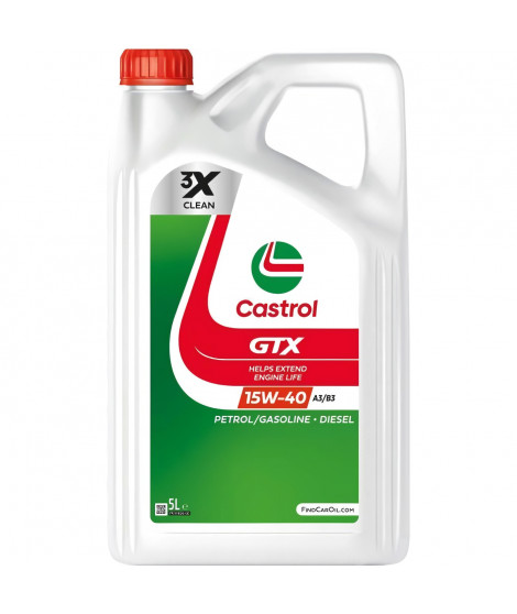 Huile moteur - CASTROL - GTX 15W-40 A3/B3 - 5L