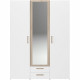 Chambre complete adulte - DREAM - Lit 140x190/200 cm + 2 chevets + armoire - Décor blanc et chene - PARISOT