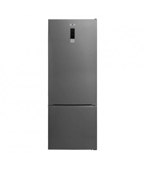 Réfrigérateur congélateur bas 472L - Total No Frost - affichage digital sur la porte - 41 dB - L70 cmxH186cm -inox