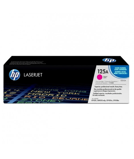 HP 125A toner LaserJet magenta authentique (CB543A) pour HP Color LaserJet CM1312/CP1215/CP1217/CP1515/CP1518