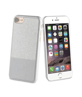 MUVIT LIFE Pack Coque PAILLETTE ARGENT + VERNIS Pour APPLE IPHONE 7