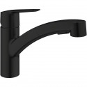 Robinet de cuisine - Mitigeur monocommande évier - Noir mat - Mousseur extractible - Inverseur 2 jets - GROHE Start - 303072431