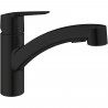 Robinet de cuisine - Mitigeur monocommande évier - Noir mat - Mousseur extractible - Inverseur 2 jets - GROHE Start - 303072431