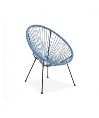Fauteuil de jardin design en forme d'oeuf - MANA - Cordage bleu pastel