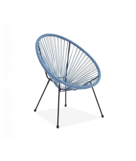 Fauteuil de jardin design en forme d'oeuf - MANA - Cordage bleu pastel