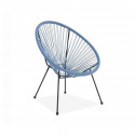 Fauteuil de jardin design en forme d'oeuf - MANA - Cordage bleu pastel