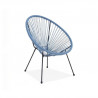 Fauteuil de jardin design en forme d'oeuf - MANA - Cordage bleu pastel