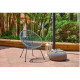 Fauteuil de jardin design en forme d'oeuf - MANA - Cordage bleu pastel