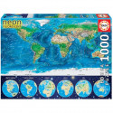 Puzzle Mappemonde Neon 1000 pcs - EDUCA - Voyage et cartes - Adulte - 12 ans