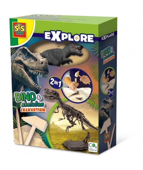 Fouille de dinosaures et de squelettes 2 en 1 - T-rex - SES CREATIVE