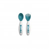 BEABA, Set de 2 couverts ergonomiques 2eme âge, Windy Blue