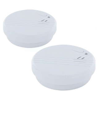 2 détecteurs de fumée optiques - CHACON - Avec pile alkaline 9 V - 1 an - Blanc