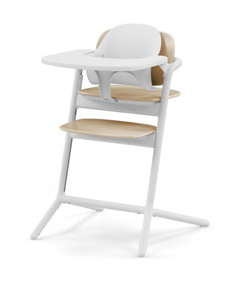 CYBEX - Pack 3-en-1 Lemo 2 avec Chaise Haute évolutive, Baby Set et Plateau - Sand White