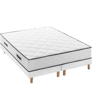 Ensemble matelas 180x200 cm + sommiers 2x90x200 cm - Ressorts ensachés - 7 zones de confort  - 27 cm - Équilibré - DEKO DREAM