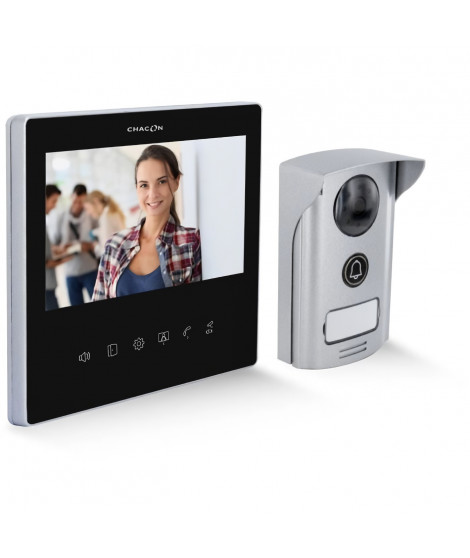 Vidéophone - CHACON - 2 dils - 7  - Ultra slim - Noir