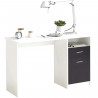 Bureau JACKSON - Décor blanc P/noir - L123 x H76,5 x P50 cm - Fabriqué en Allemagne